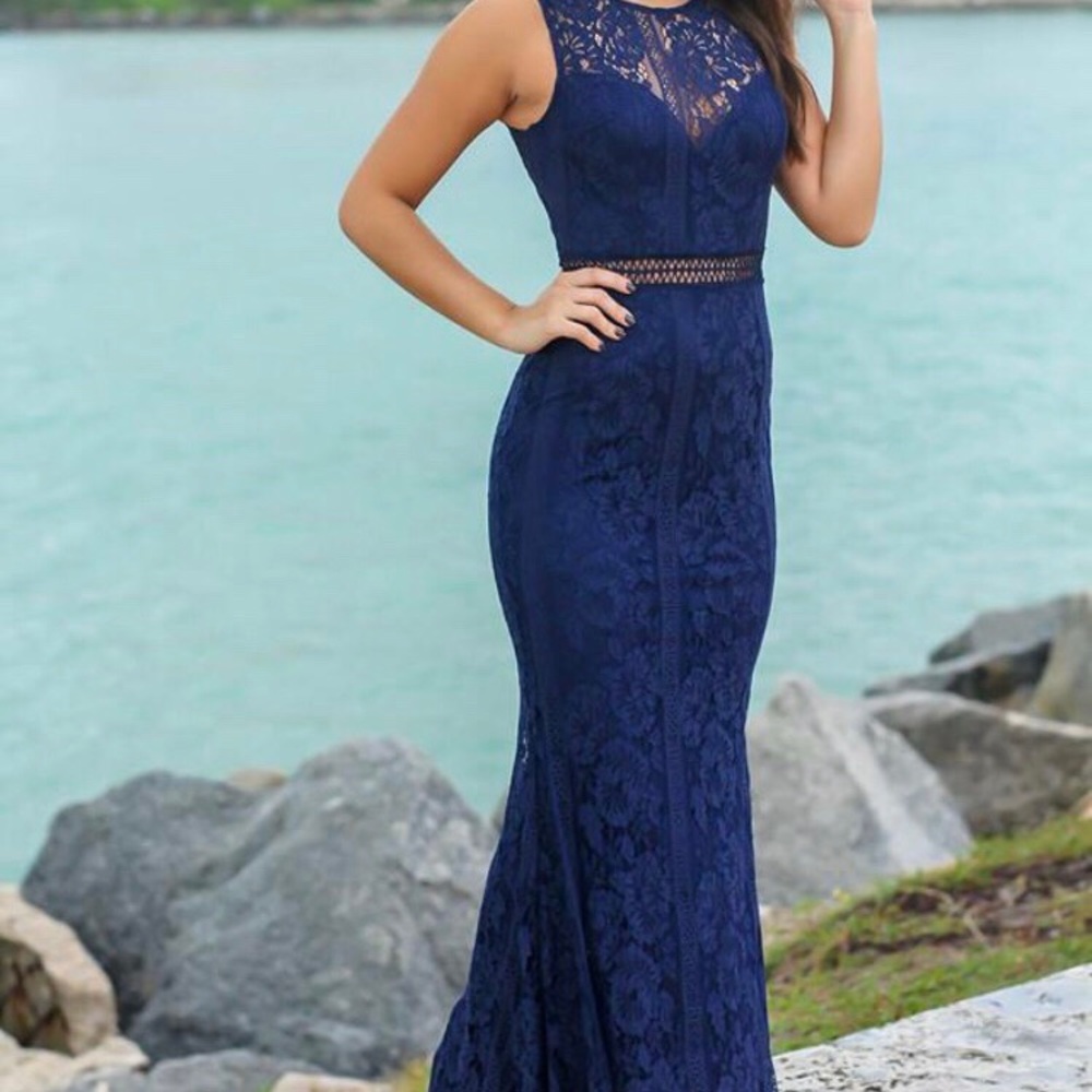 Navy maxi dress